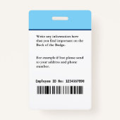 Foto-Logo-Bar für Mitarbeiter-Name-Abzeichen Ausweis (Rückseite)