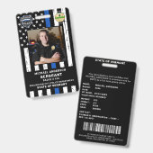 Foto-Logo-Bar-ID-Abzeichen für Polizeibeamte Ausweis (Vorder- & Rückseite)