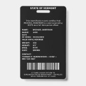 Foto-Logo-Bar-ID-Abzeichen für Polizeibeamte Ausweis (Rückseite)