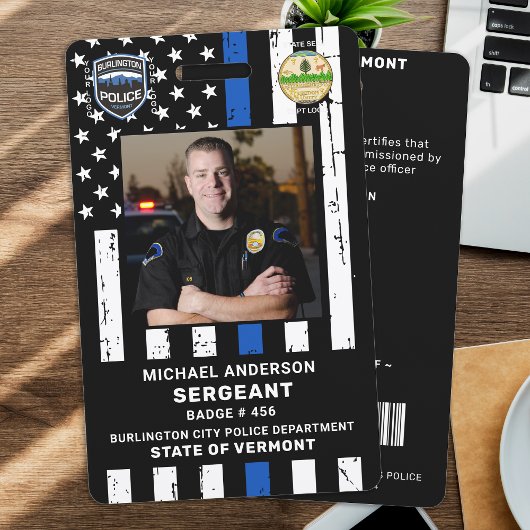 Foto-Logo-Bar-ID-Abzeichen für Polizeibeamte Ausweis