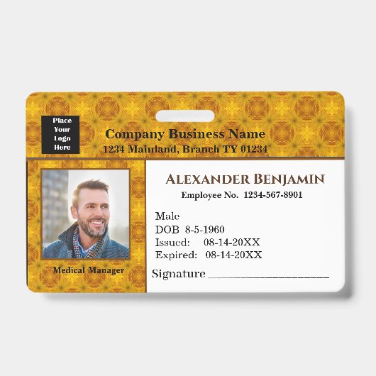 Foto Logo-Bar-ID-Karte Benutzerdefiniertes Abzeich Ausweis (Vorderseite)
