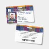 Foto-Logo-Bar-ID-Karte des Mitarbeiters Ausweis (Vorder- & Rückseite)