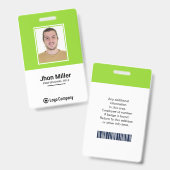 Foto, Logo, Bar, Name Abzeichen Ausweis (Vorder- & Rückseite)