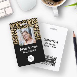 Foto-Logo Barcode Goldleopard-Printwerbung Ausweis