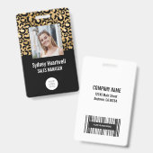 Foto-Logo Barcode Goldleopard-Printwerbung Ausweis (Vorder- & Rückseite)