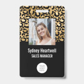 Foto-Logo Barcode Goldleopard-Printwerbung Ausweis (Vorderseite)