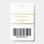 Foto-Logo Barcode-Imitate Gold Elegant Classic Ausweis (Rückseite)