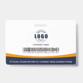 Foto Logo Barcode Mitarbeiter Orange Ausweis (Rückseite)