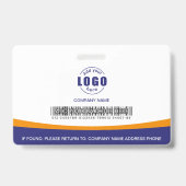 Foto Logo Barcode Mitarbeiter Orange Ausweis (Rückseite)
