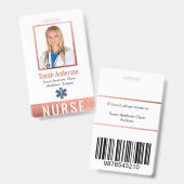 Foto-Logo Barcode-Rose Gold Pink Classic Ausweis (Front & Back)