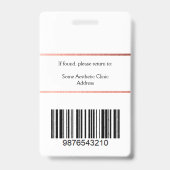 Foto-Logo Barcode-Rose Gold Pink Classic Ausweis (Back)