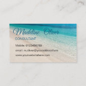Foto Logo Beach Scene Travel Blue Visitenkarte (Rückseite)