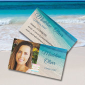 Foto Logo Beach Scene Travel Blue Visitenkarte
