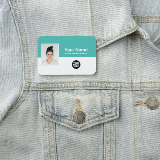 Foto, Logo, Beruf des Mitarbeiters Namensschild (Beispiel)