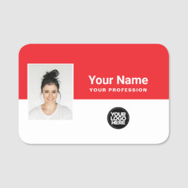 Foto, Logo, Beruf des Mitarbeiters Namensschild