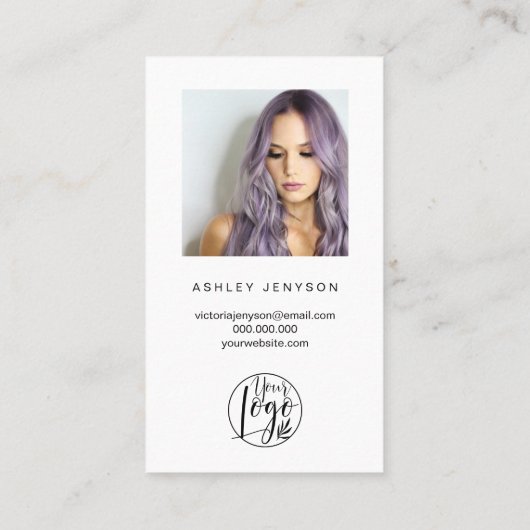 Foto-Logo-Bestellung mit weißem Pinsel bedankt sic Visitenkarte (Rückseite)