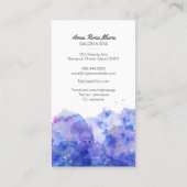 *~* Foto Logo Blau Lila Wasserfarbe Girly Chic Visitenkarte (Rückseite)