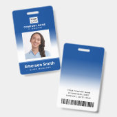 Foto Logo blauer Gradientenname ID Ausweis (Vorder- & Rückseite)