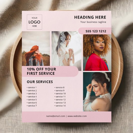 Foto-Logo-Business-Marketing Rosa Flyer