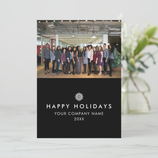 Foto-Logo-Foto für Geschäftsteam Weihnachtskarten (Stehend Vorderseite)
