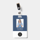 Foto-Logo für benutzerdefinierte MitarbeiterNameTa Ausweis (Vorderseite mit Clip)