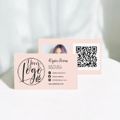 Foto-Logo für das schlichte Rosa Visitenkarte