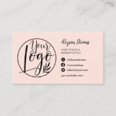 Foto-Logo für das schlichte Rosa Visitenkarte (Vorderseite)
