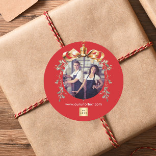 Foto-Logo für das Weihnachtsgold Runder Aufkleber