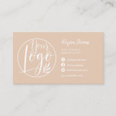 Foto-Logo für einfaches, hellbraunes Korallenhaar Visitenkarte (Vorderseite)