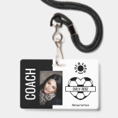 Foto-Logo für Fußball-Hörsysteme Barcode-Vorlagenc Ausweis (Vorderseite mit Lanyard)