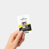 Foto-Logo Gelbe schwarze Vorlage Firmenname-ID Ausweis (Handheld)