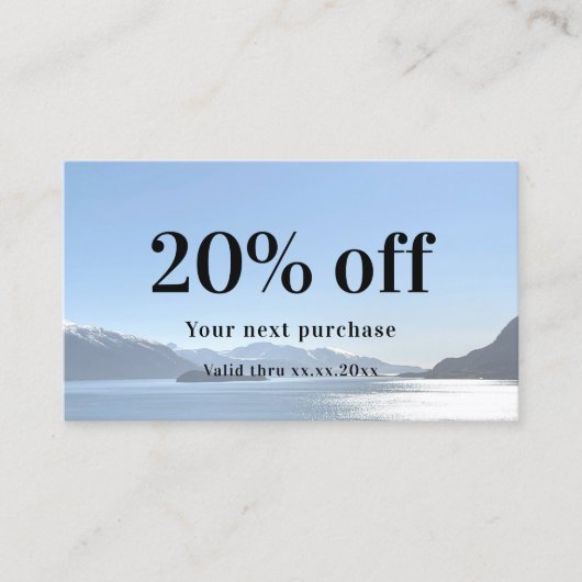 Foto Logo-Geschäft mit schwarzem QL-Code Rabattkarte (Vorderseite)