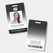 Foto Logo grau Gradient Moderne Mitarbeiter ID Abz Ausweis (Vorder- & Rückseite)