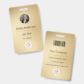 Foto-Logo-ID-Abzeichen für Geschäftsmitarbeiter Ausweis (Vorder- & Rückseite)