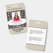 Foto-Logo-ID des Lehrers Ausweis (Vorder- & Rückseite)