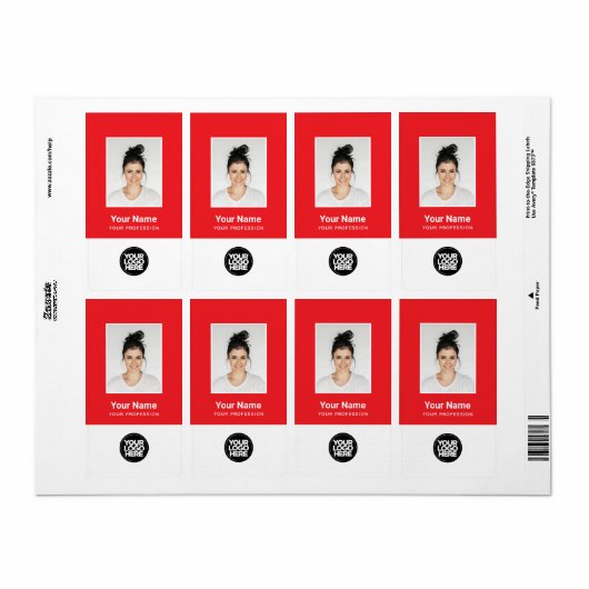 Foto, Logo, ID-Name des Firmenpersonals (Vorne)