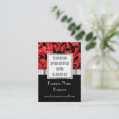 Foto-Logo in Rot und Schwarz Visitenkarte (Stehend Vorderseite)