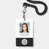 Foto-Logo-Mitarbeiter-QR-Code-Barcode-ID Ausweis (Vorderseite mit Lanyard)