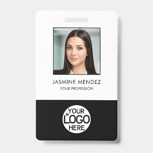 Foto-Logo-Mitarbeiter-QR-Code-Barcode-ID Ausweis (Vorderseite)