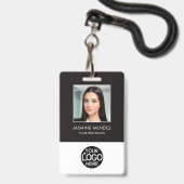 Foto-Logo-Mitarbeiter-QR-Code-Barcode-ID Ausweis (Vorderseite mit Lanyard)