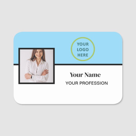 Foto, Logo, Name des Fachpersonals Namensschild (Vorderseite)