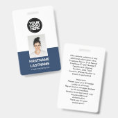 Foto, Logo, Name, Großbuchstaben Ausweis (Vorder- & Rückseite)