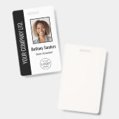 Foto, Logo, Name schwarz Ausweis (Vorder- & Rückseite)