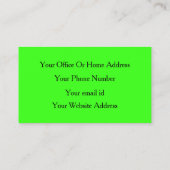 Foto-Logo Neon Green Makeup Artist Salon Visitenkarte (Rückseite)