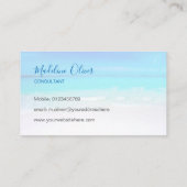 Foto Logo Ocean Beach Travel Blue Visitenkarte (Rückseite)