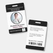 Foto-Logo-Presseerklärung für Mitarbeiter-Namen -  Ausweis (Front & Back)