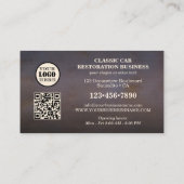 Foto-Logo QR-Code Classic Car Visitenkarte (Rückseite)