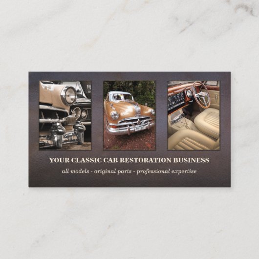 Foto-Logo QR-Code Classic Car Visitenkarte (Vorderseite)