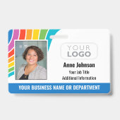 Foto-Logo QR-Code-ID für Regenbogenfarben Ausweis (Vorderseite)