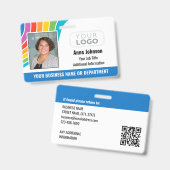 Foto-Logo QR-Code-ID für Regenbogenfarben Ausweis (Vorder- & Rückseite)